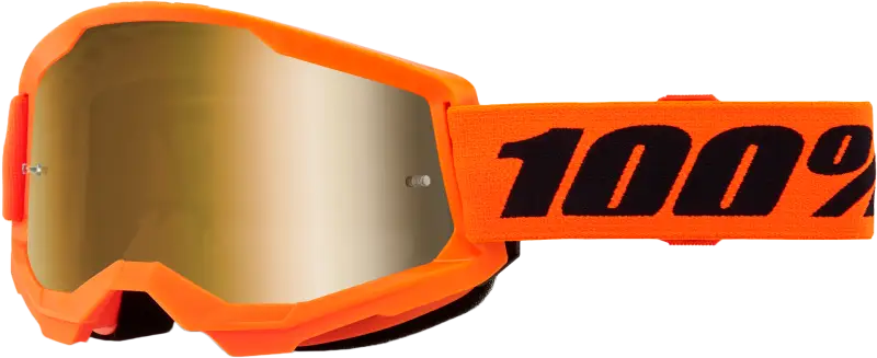 Strata 2 Goggle Neon Orange Mirror Gold Lens - Powersports