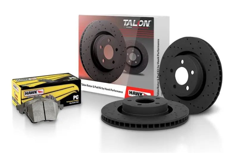 Talon Street Rotor/B by Hawk Performance showing high-quality performance ceramic pads and cross-drilled and slotted rotors, ideal for RV, automotive, powersports, off-road, and marine exterior applications, truck accessories, interior truck beds, and RV parts, Parts, Brakes, Rotors & Pads, AVADA - Best Sellers