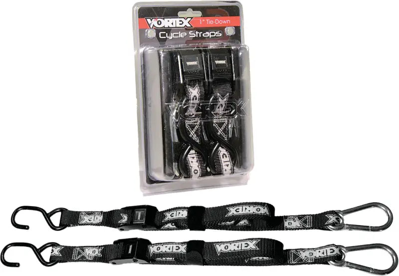 TD111 Vortex Tie Downs 1" 2/Pk Blk