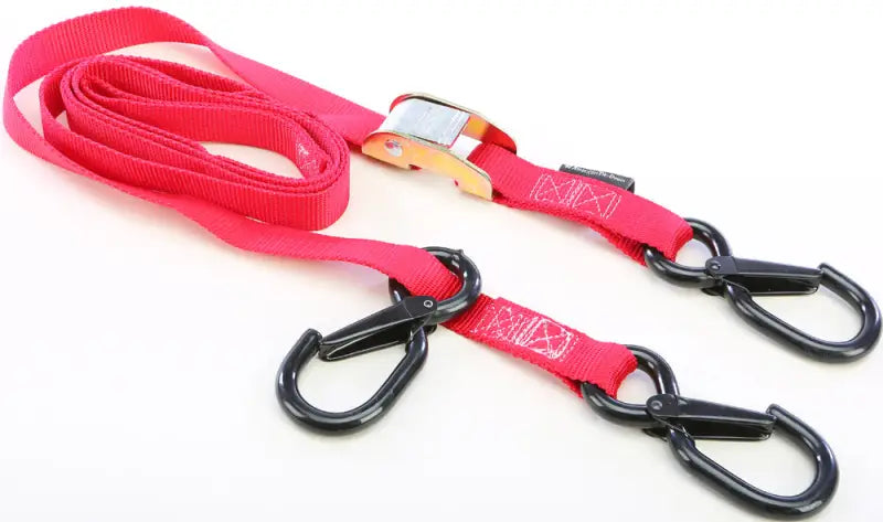 POWERTYE Tie Down Cam Sec Hook Watercra Watercraft 1"X8' Red Each