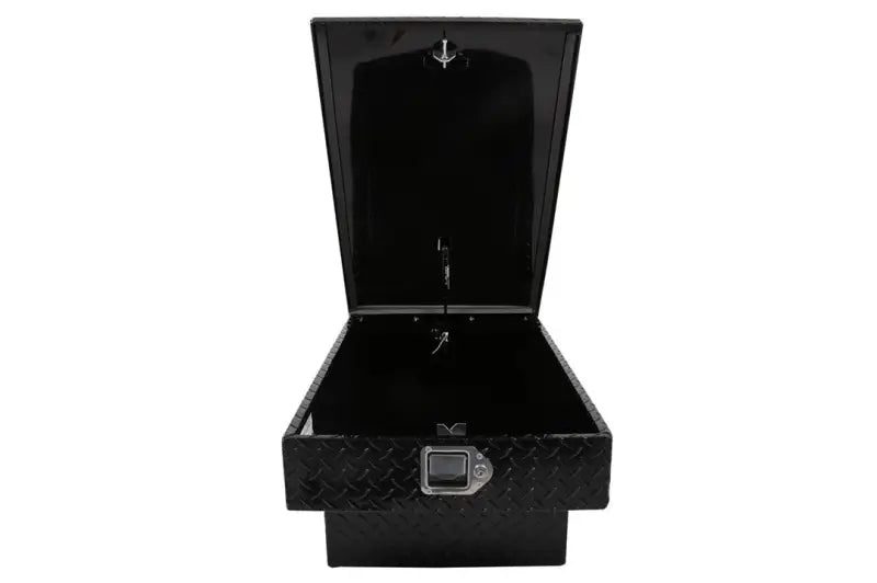 Tool Box Crossover; Gull Wing; Diamond Tread; Black Gloss Powder Coated Aluminum; 69-3/4 Inch Length x 20 Width 12.2