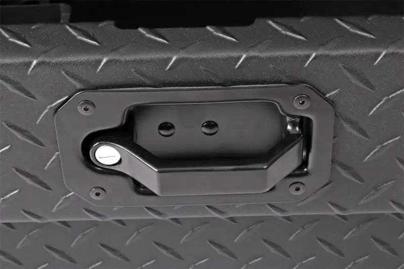 Tool Box Crossover Standard; Single Lid; Diamond Tread; Black Textured Powder Coated Aluminum; 69-3/4 Inch Length x 20