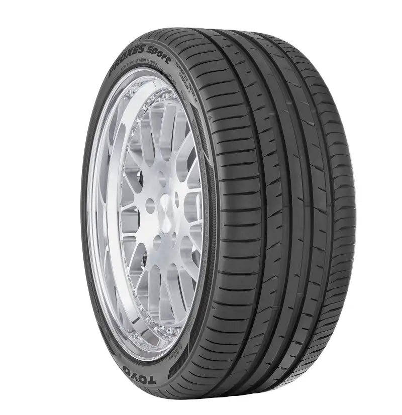 Toyo Proxes Sport tire with silver rim on a car, perfect for your ride