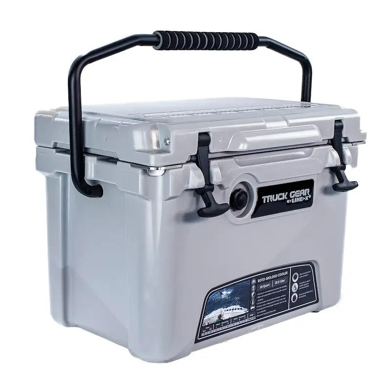 Gray Truck Gear COOLER20 20 Qt gear cooler with black handle and latches for adventures