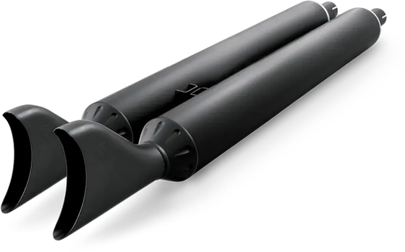 True Dual Headers 2.5" Black W/Sharktails `14 Up Indian