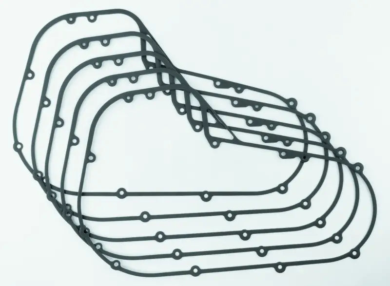 Stack of black rubber gaskets for Twin Power FLT FXR primary chain upgrade