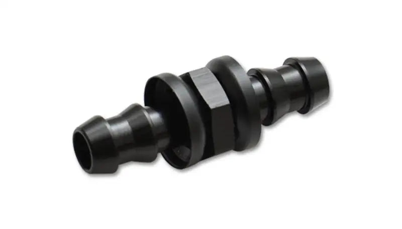 Black plastic hose connector for Vibrant -8AN to -10AN barbed transition fitting