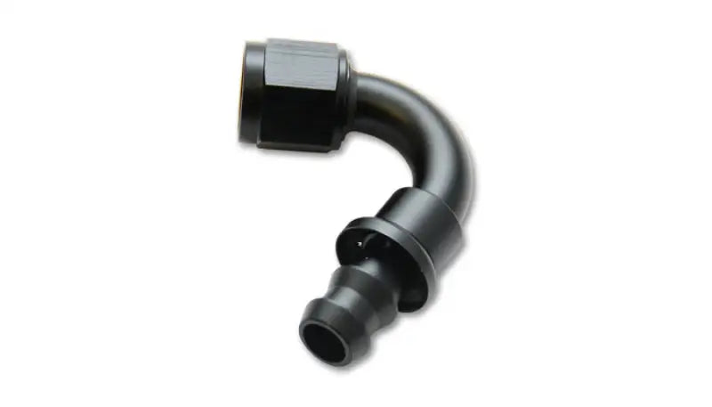 Black 90-degree hose end elbow fitting for Vibrant 120 Degree Hose End Elbow Fitting -6AN