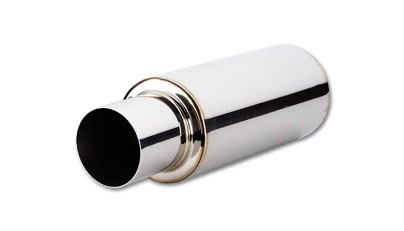 Vibrant TPV Round Muffler (23in Long) with 4in Tip Straight Cut - inlet I.D. - Truck & Automotive