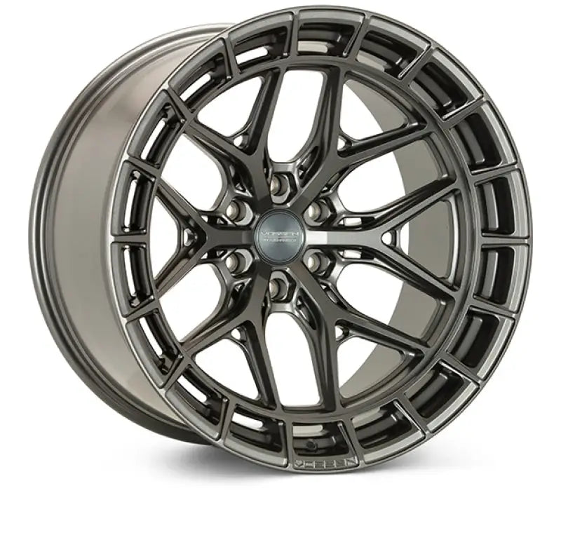 Gunmetal wheel with matte gunmetal finish on Vossen HFX-1 20x9.5 alloy wheel