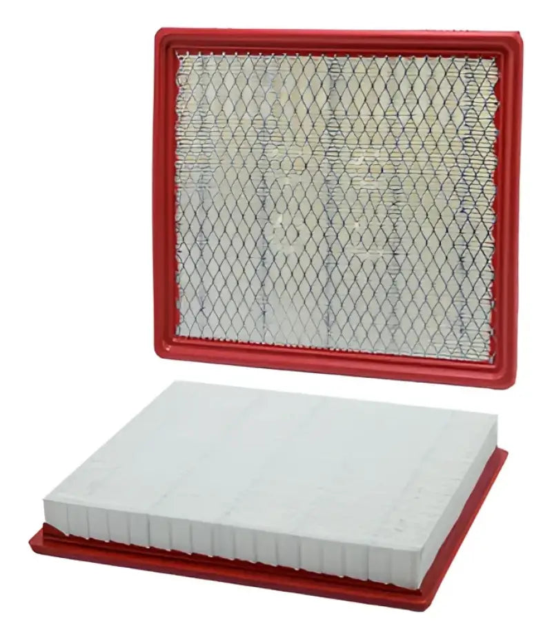 Two rectangular air filters with red frames for WA10254 Wix Filter Air Filter product