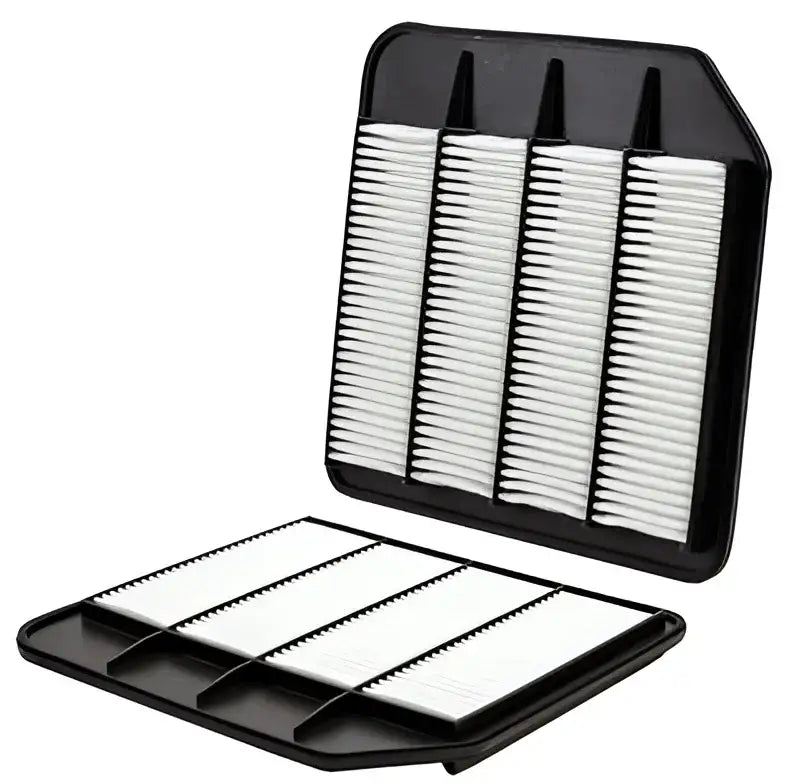Two black-framed pleated WIX Filter Air Filters for WA10298 Wix Filter model