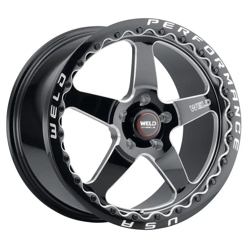 Weld S904 18x10 Ventura Beadlock 5x114.3 ET50 BS7.50 Gloss BLK MIL DIA 78.1 - S90480067P50