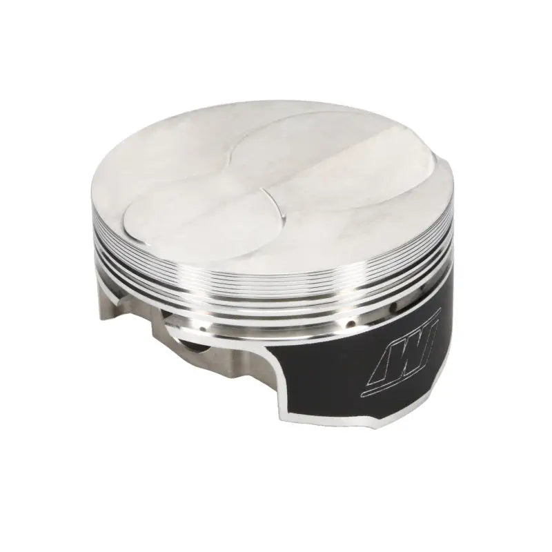 Shiny silver engine piston from Wiseco Chevy LS Series bore piston kit