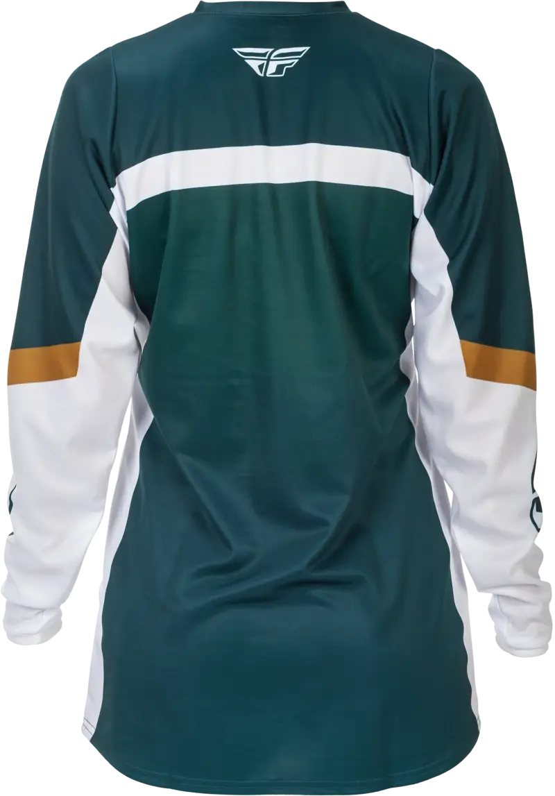Women's F 16 Jersey Teal/White/Gold Lg - FLY RACING
