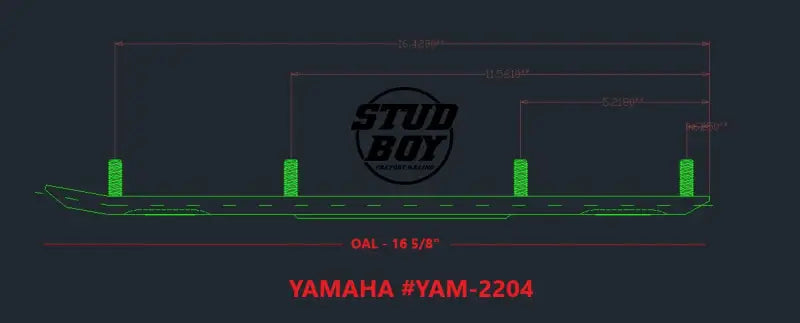 YAM-R2204-60 Stud Boy Round Bars 6 Inch Yam - Skis/Carbides/Runners