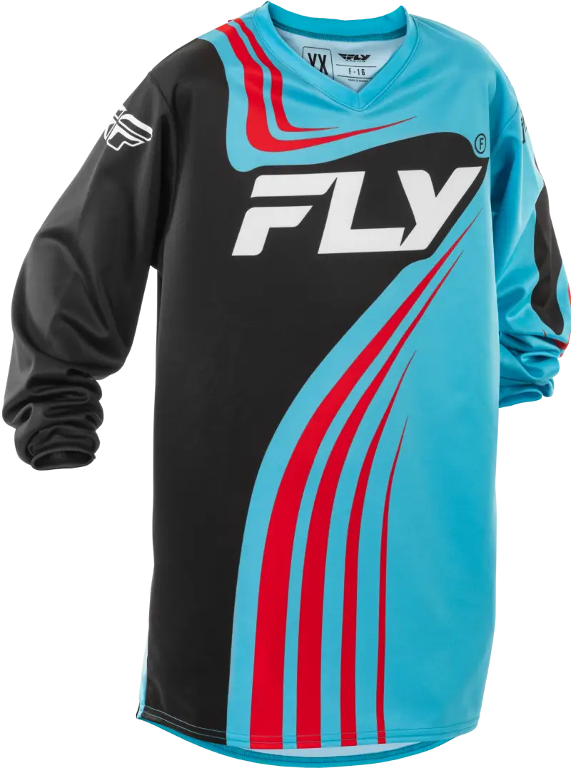 Youth F 16 Jersey Cyan/Black/Red Ym - FLY RACING