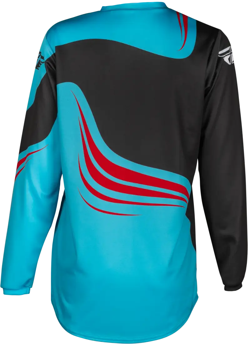 Youth F 16 Jersey Cyan/Black/Red Yxl - FLY RACING