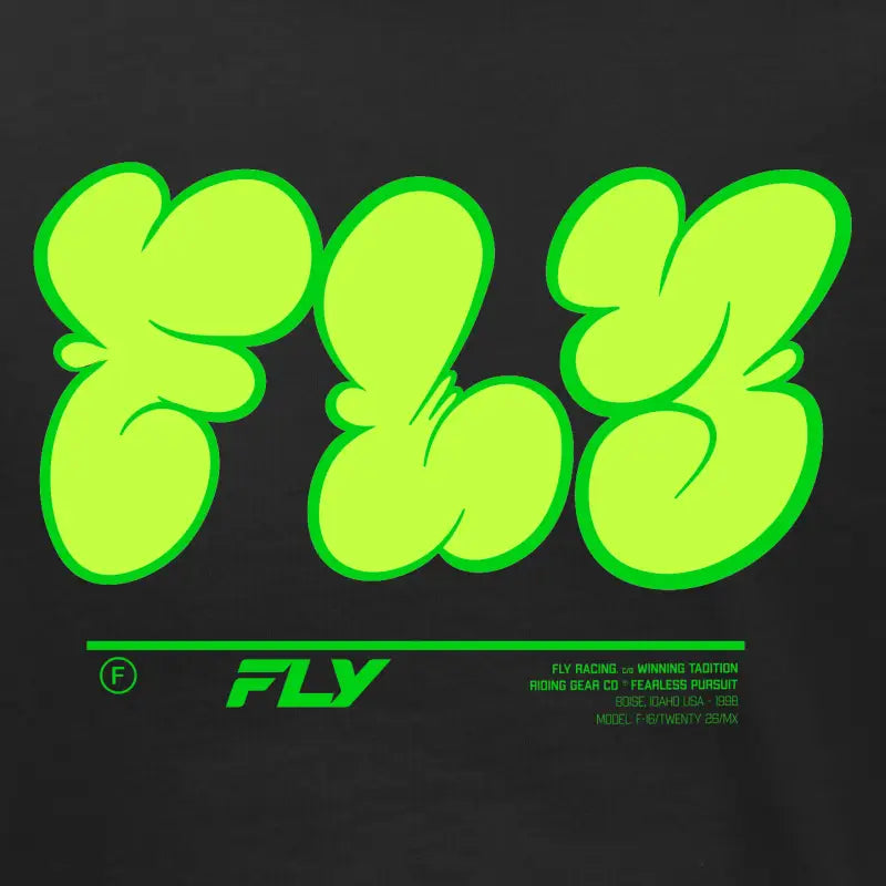 Youth Fly Graffiti Tee Black Ym - FLY RACING