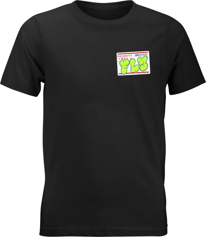 Youth Fly Graffiti Tee Black Yl - FLY RACING