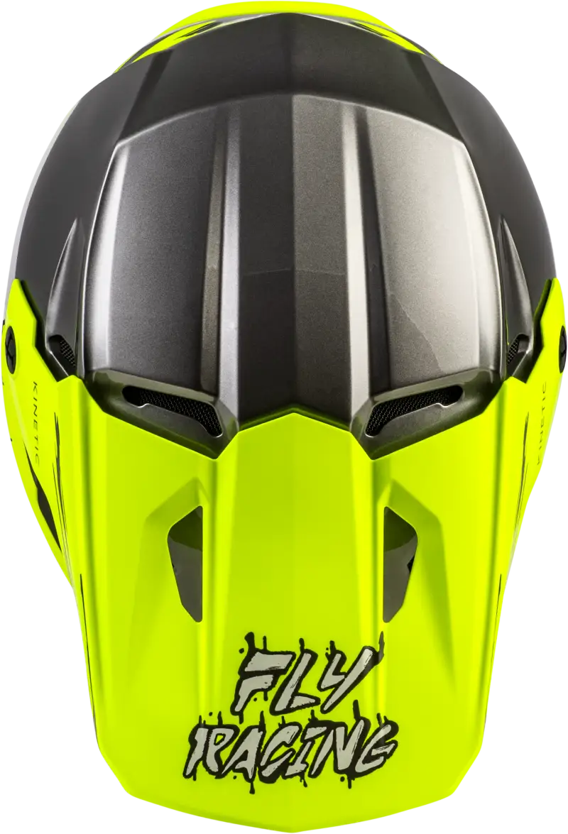 Youth Kinetic Surge Helmet Grey/Hi Vis Ym - FLY RACING