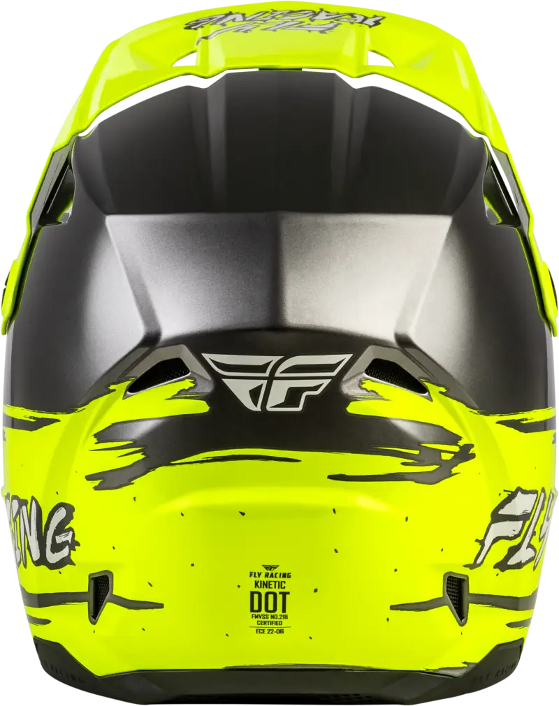 Youth Kinetic Surge Helmet Grey/Hi Vis Ym - FLY RACING