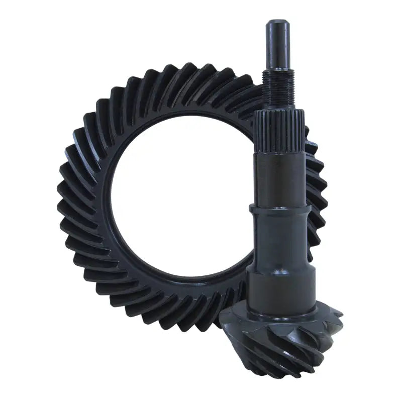 Black ring and pinion gear set from Yukon Gear High Performance for GM 8.6in IRS