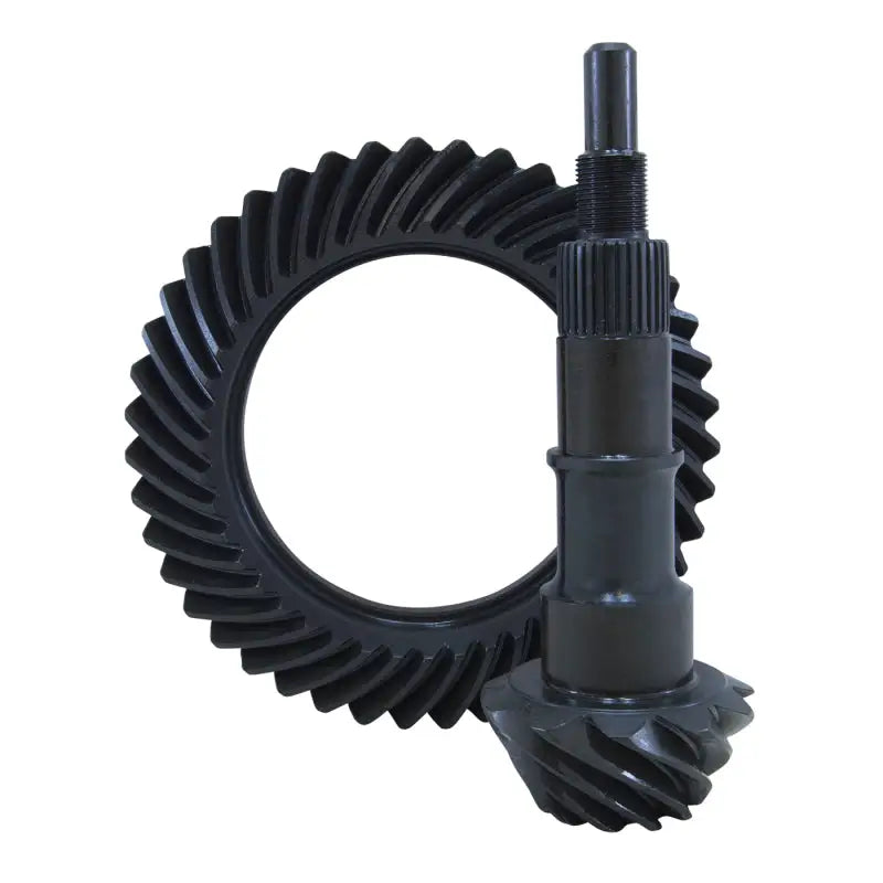 Black ring and pinion gear set from Yukon Gear High Performance for GM 8.6in IRS