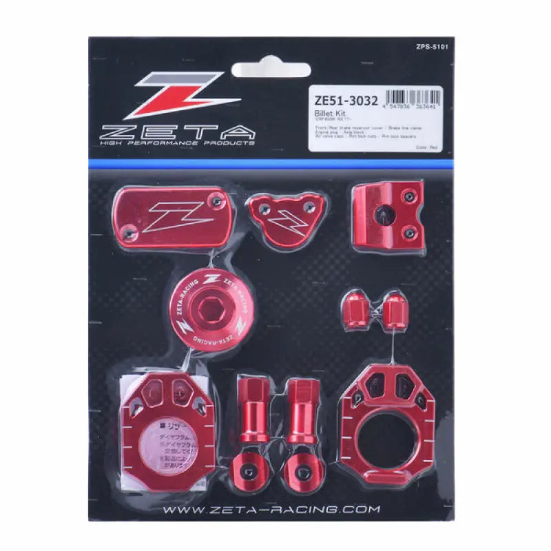 Red Zeta Billet Kit in Kaw Blue for Zeta ZE51-3106 Billet Kit Kawasaki bikes