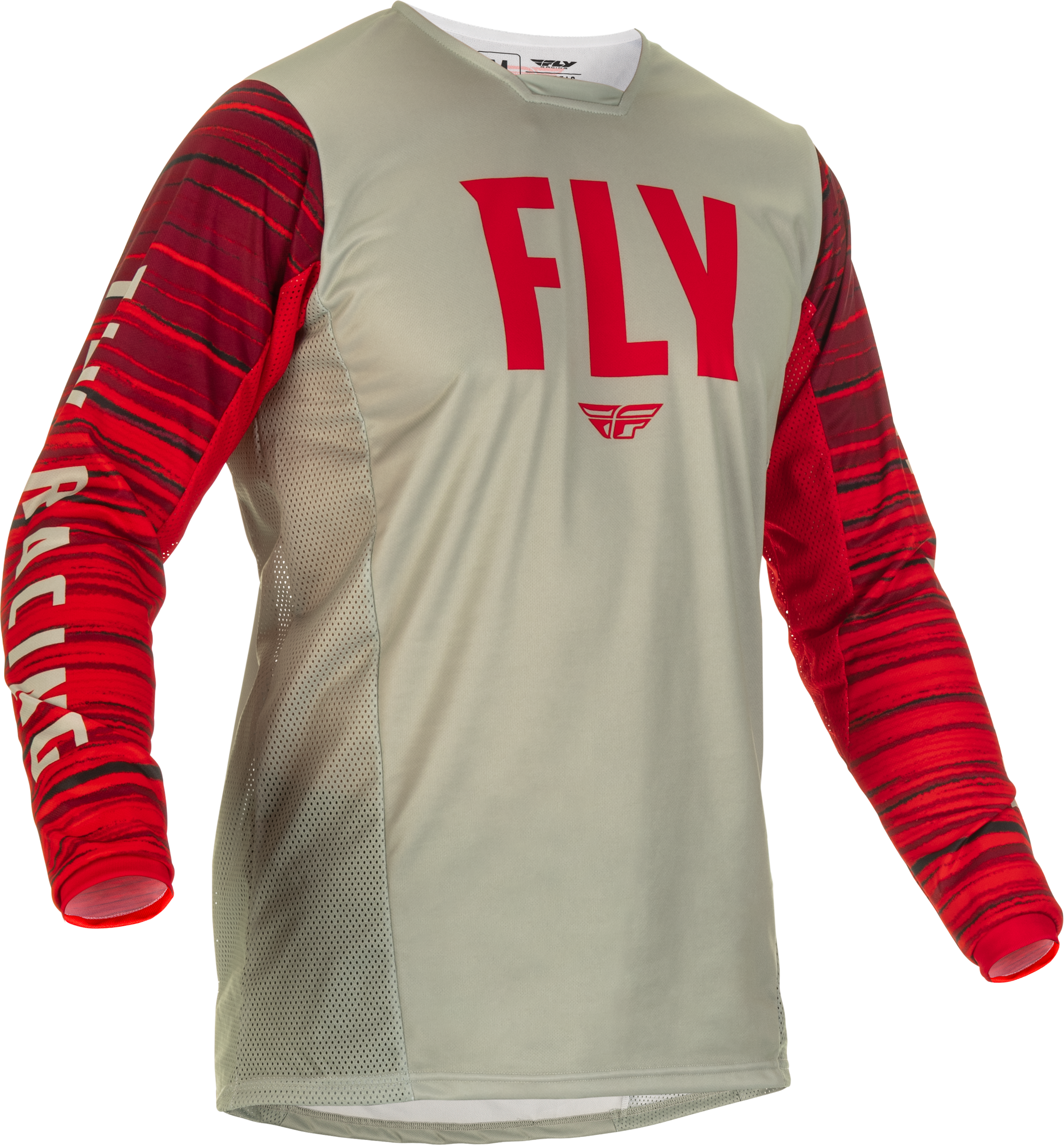 Fly Racing Fly Racing 375-522X Kinetic Wave Jersey Light Grey/Red Xl