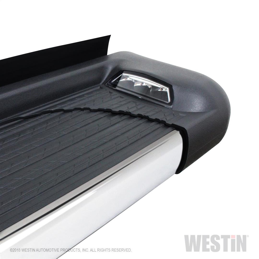 Running Board Polished; Aluminum; With LED End Caps; Mounting Bracket Required; 74.25 Inch Length