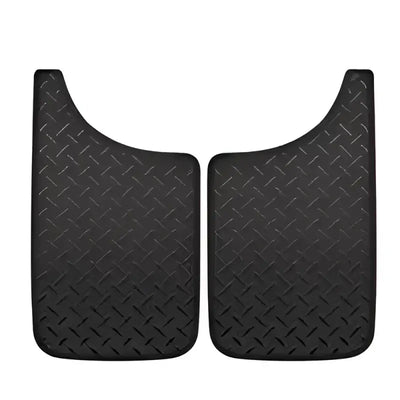 Black diamond pattern Plasticolor mud guard with diamond plate design for vehicle protection