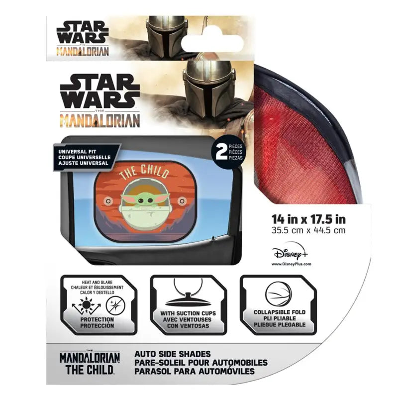 Star Wars Mandalorian The Child car sunshades by Plasticolor Star Wars