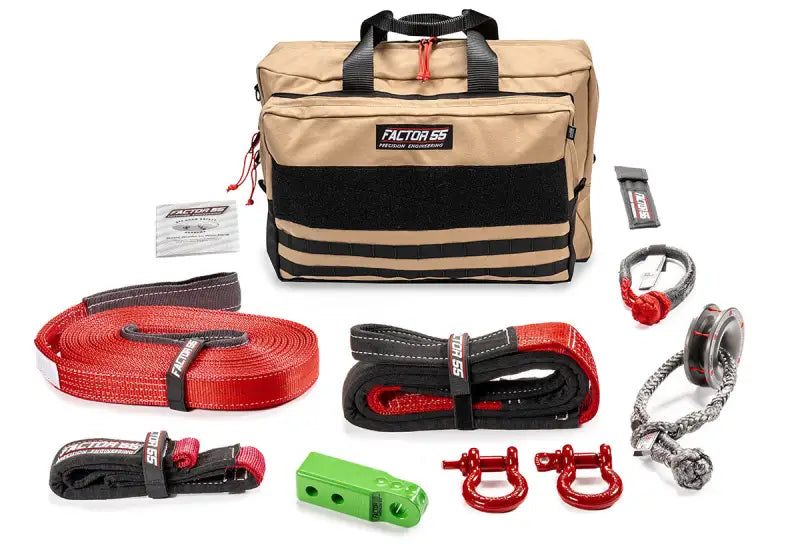 Off-road recovery gear set in green for SWTH VEH Rec Kit by Factor 55