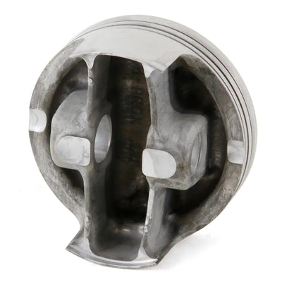 Clean bare engine piston with flat top and three ring grooves from piston kit for RV & truck parts