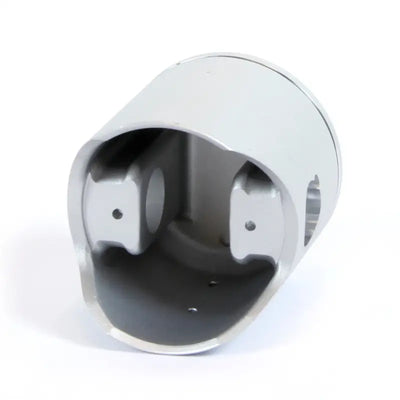Silver-colored engine piston with internal pin bosses and oil holes for piston kit RV parts