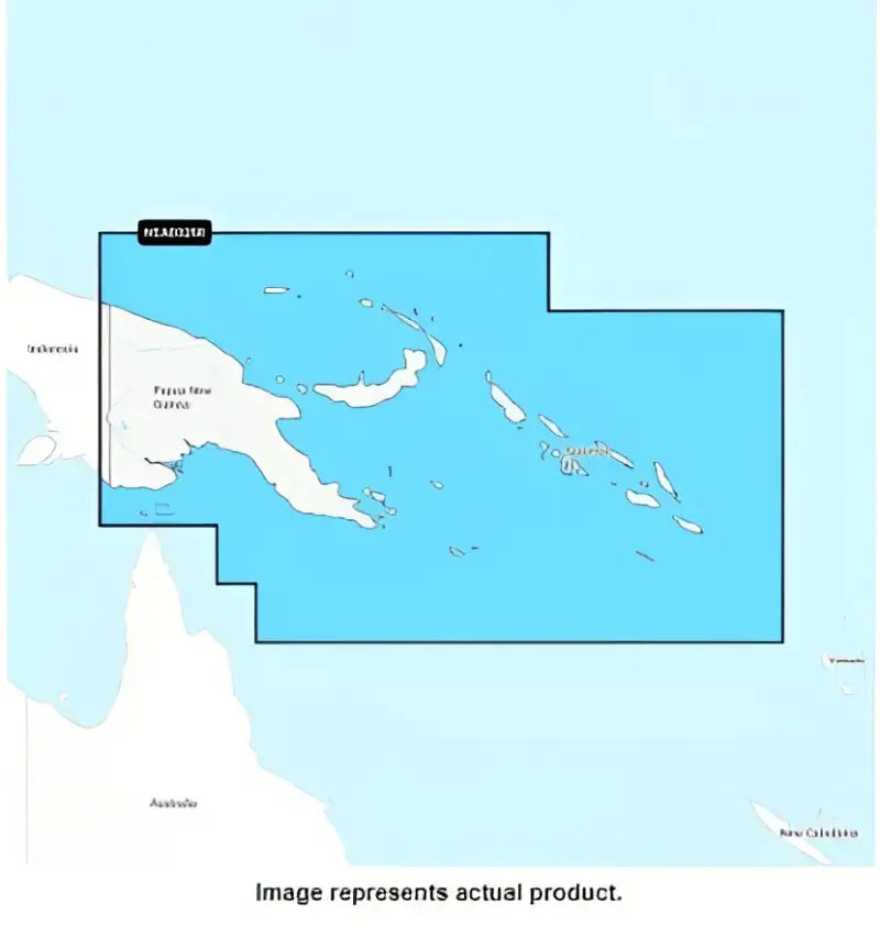 Map of Papua New Guinea and Solomon Islands with Garmin Carto Papua navigation data