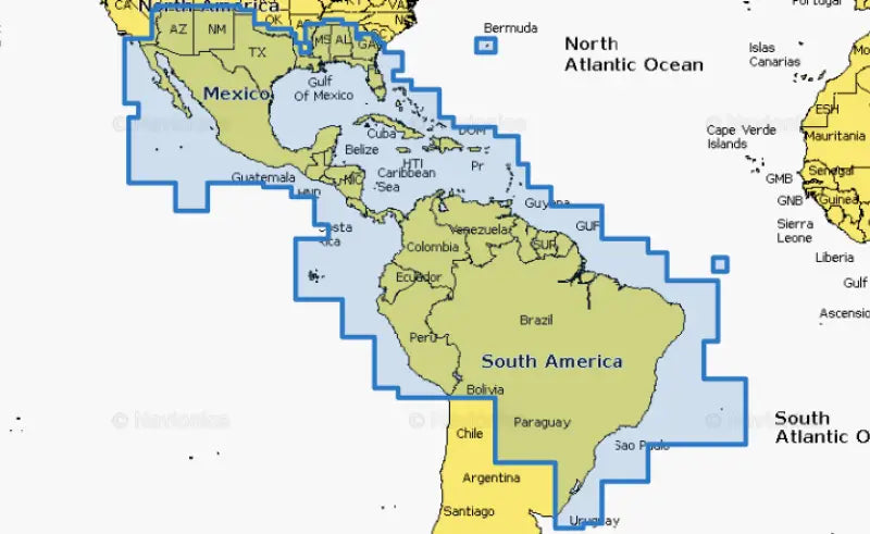 010-C1364-30 Navionics Mexico Caribbean To Brazil - Marine Cartography