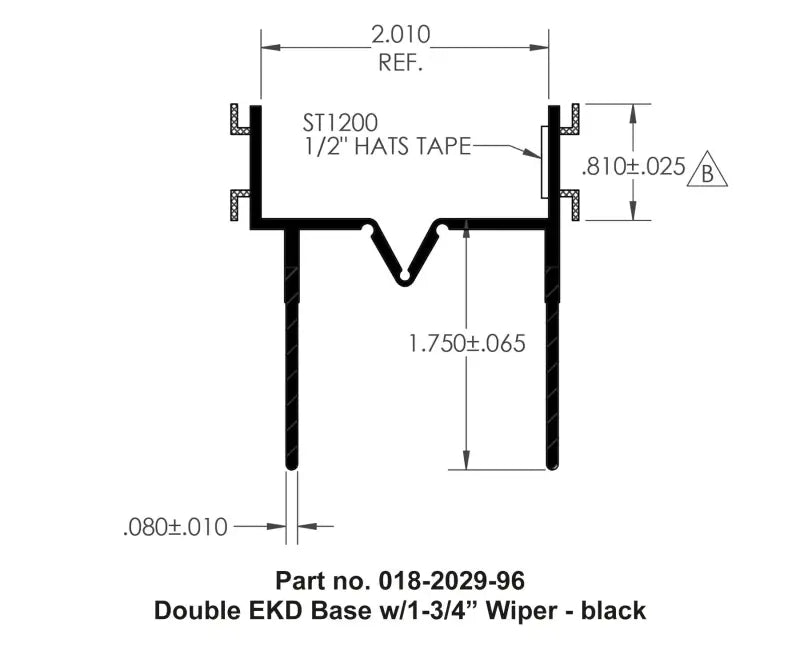 018-2029-96 AP Products Double EKD Base with 1-3/4 Inch Wiper, Black, ideal for RV, Automotive, Powersports, off-road, marine, exterior, truck accessories, interior, truck bed, RV parts, Jacks & Levelers, AVADA - Best Sellers