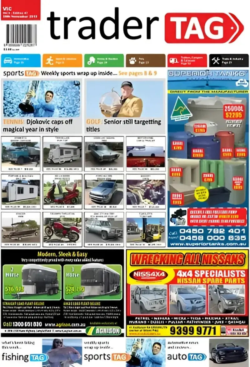 Trader Tag newspaper cover for key auto acc product 0403295 Key Auto Acc Blk Aux 3/4 Sld 1D White