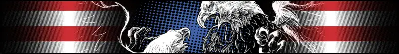 Chroma decal with American flag and two eagles for bold patriotic look