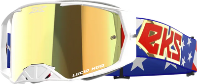 067-12024 EKS Brand Lucid Goggle Usa Stars And Stripes Gold Mirror Lens - Eyewear