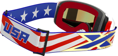 067-12024 EKS Brand Lucid Goggle Usa Stars And Stripes Gold Mirror Lens - Eyewear