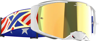 067-12024 EKS Brand Lucid Goggle Usa Stars And Stripes Gold Mirror Lens - Eyewear