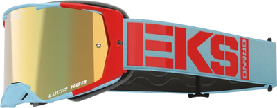 067-12035 EKS Brand Lucid Caliber Goggle Light Blue Gold Mirror Lens - Eyewear