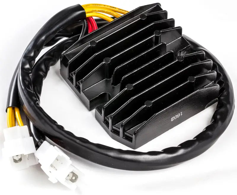 Black finned 10-118H regulator with wiring harness for vehicle’s electrical system