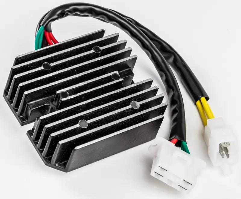 Black finned rectifier regulator with wiring harness for Hon motorcycles