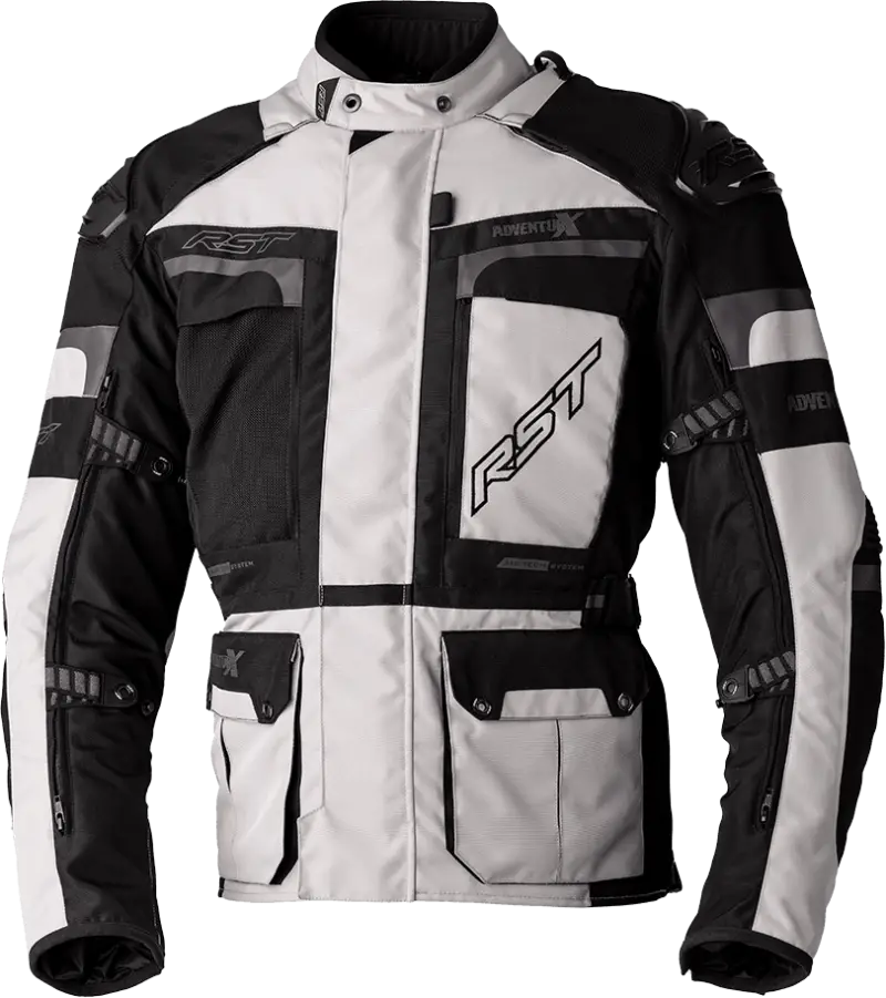 102409SIL-42 Rst Pro Series Adventure-X Ce Jacket Silver/Black Textile Md - RV and Auto Parts