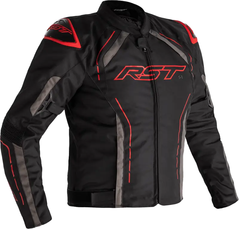 102559GRY-42 Rst S1 Ce Jacket Black/Grey/Red Textile Md - RV and Auto Parts