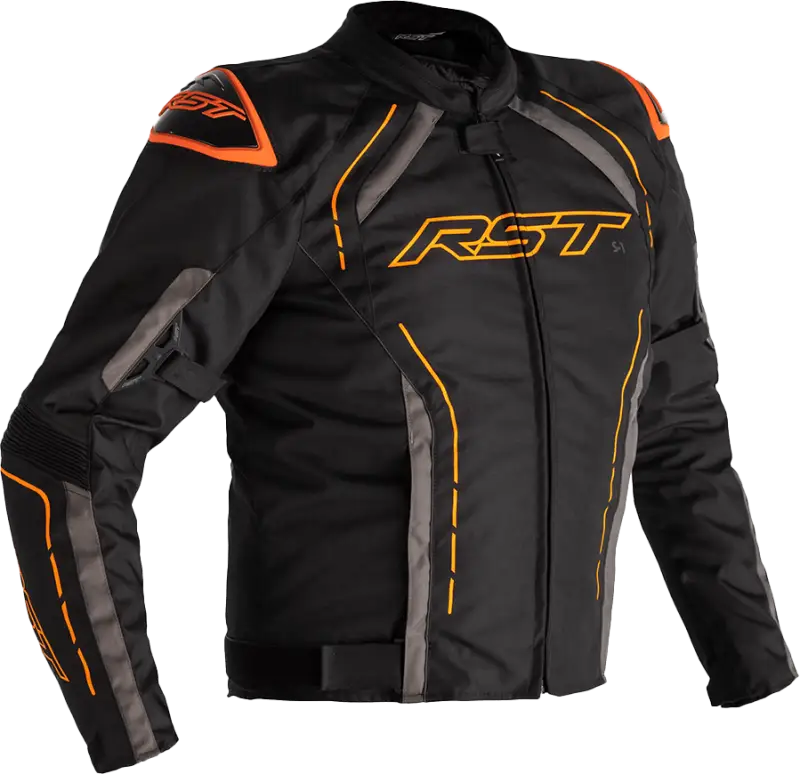 102559ORG-44 Rst S1 Ce Jacket Black/Grey/Neon Org Txtl Lg - RV and Auto Parts